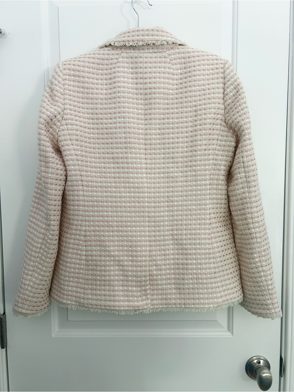 Elie Tahari Wool Blend Tweed One Button Nora Blazer in Light Pink - Picture 11 of 12